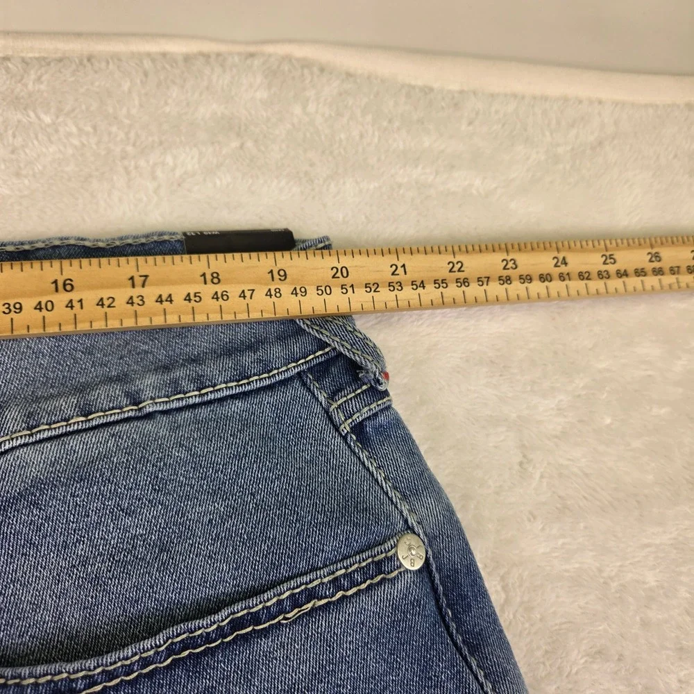 True Religion Ricky Straight Leg Blue Jeans Red Horseshoe Flap Pocket Mens 40